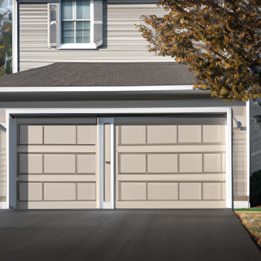 Suburban Marlboro NJ home with a modern sectional garage door visible, morning light, hardware and panels clear.